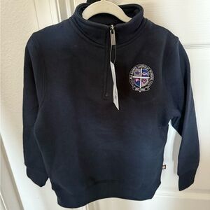 All Saints Catholic School Navy Blue Quarter-Zip Sweatshirt NWT 5/6